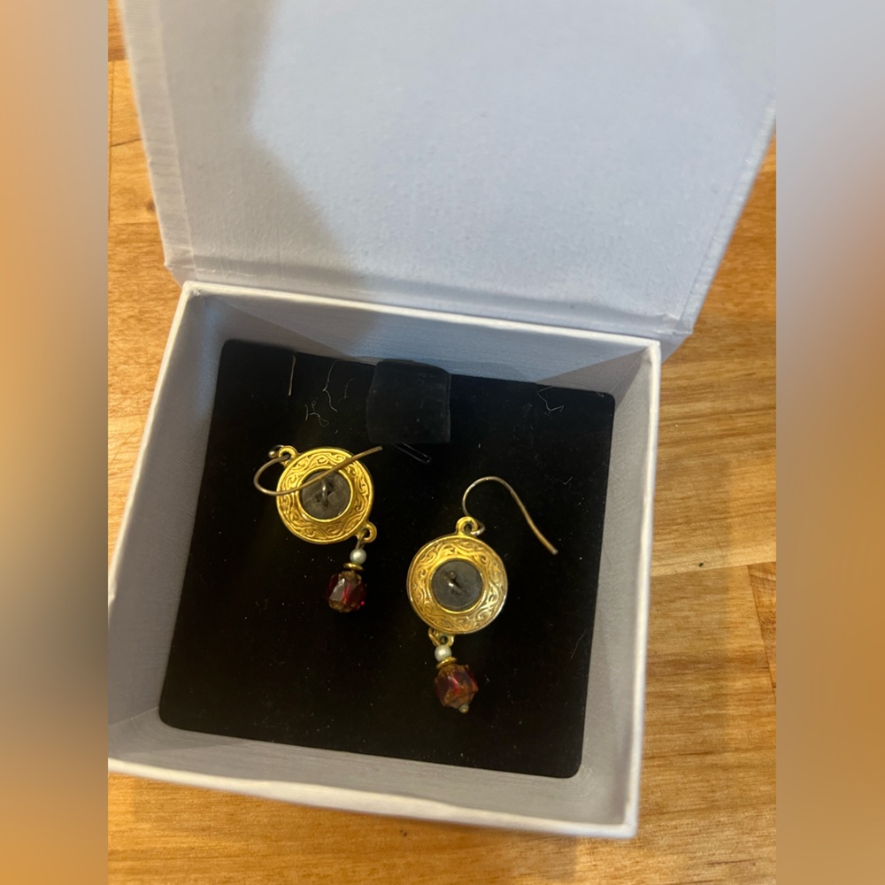 Elegant Gold and Black Earrings